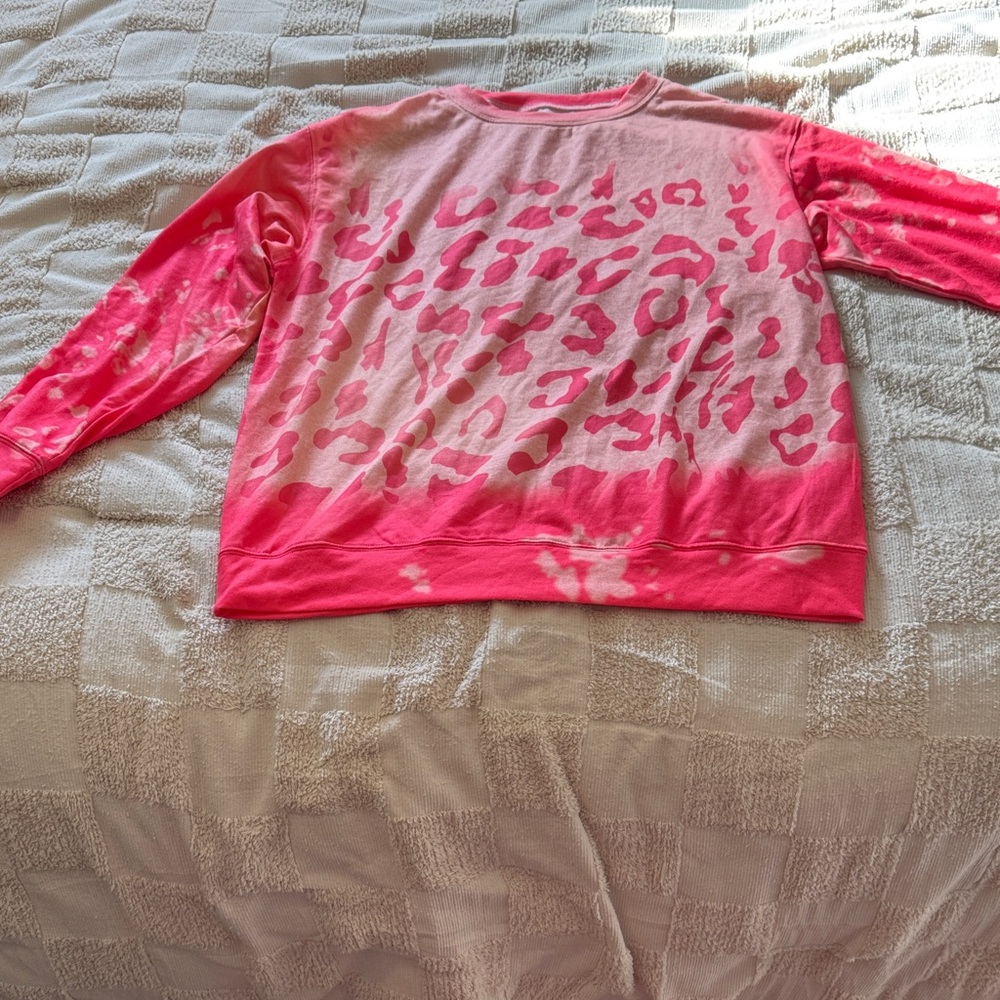 Pink Leopard Print Sweatshirt